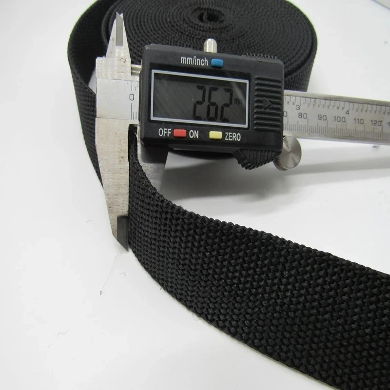 Black Nylon PP Webbing Lifting Belt Safety Belt Brake Rope Waist Binding Rope Plain Belt Strip 2.6/3mm 5 meters webbing ribbon nylon webbing nylon webbing tape