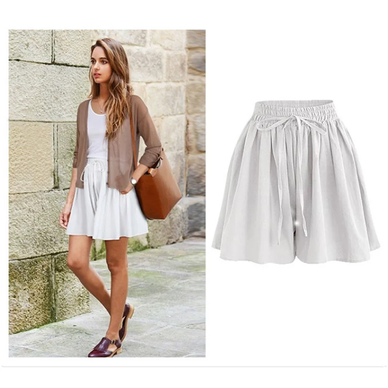 Plus Size Summer Shorts for Women Chiffon Elastic Waist Casual Shorts Skirt Oversized M-8XL Korean Solid Female Clothing 2023New