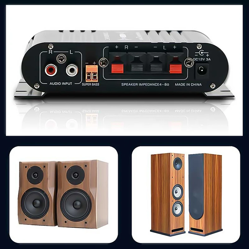 A73E-ST-838 Hifi 2.1 채널 전력 증폭기 80Wx2 스테레오베이스 사운드 앰프(서브우퍼 출력 포함) 홈 오디오 앰프