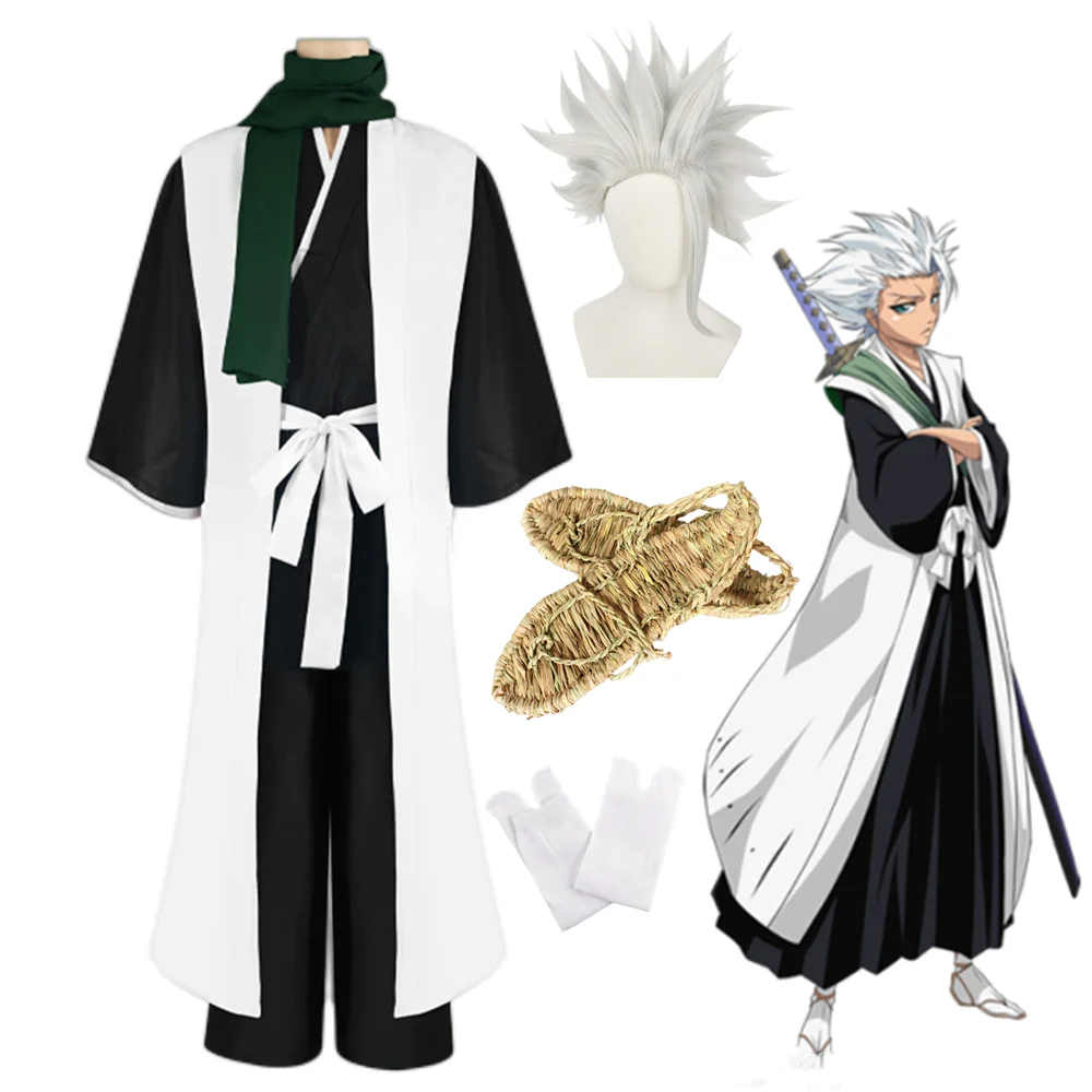 

Anime Bleach Hitsugaya Toushirou Cosplay Costume Thousand-Year Blood War Arc Captain of the 10th Division Black Uniform Scarf