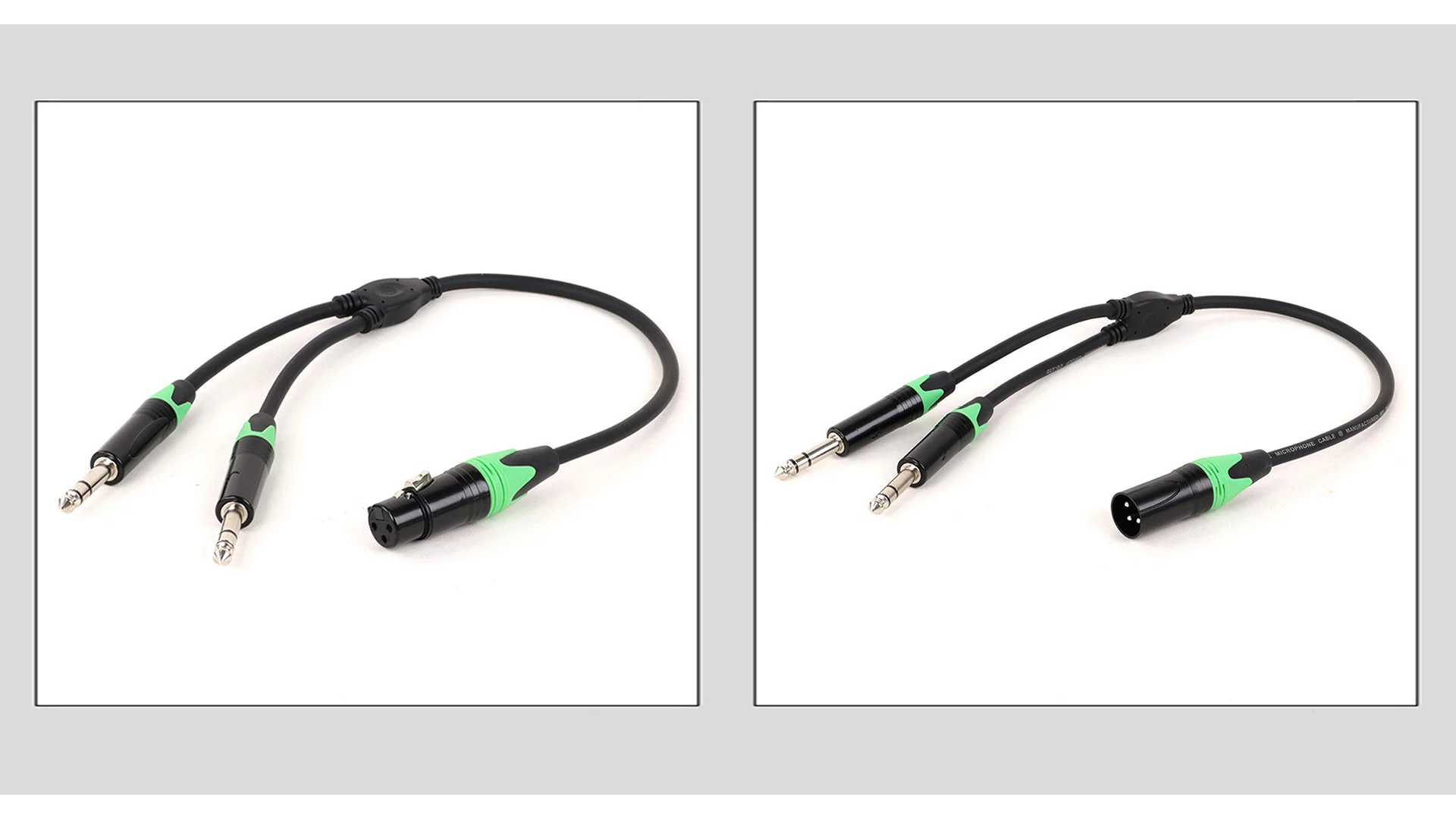 1 Stück 3-polige Buchse/Stecker xlr zu zwei 6,35mm Stereo-Buchse und Splitter-Adapter kabel für Gitarren mikrofone pa System mischer 0,3 m 0,5 m – Detail 9