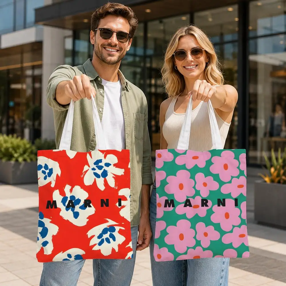Marke M-MARNI Aufbewahrungstaschen, robuste Canvas-Tragetasche, Damen-Umhängetasche, wiederverwendbar, für Schule, Reisen, Geschenk