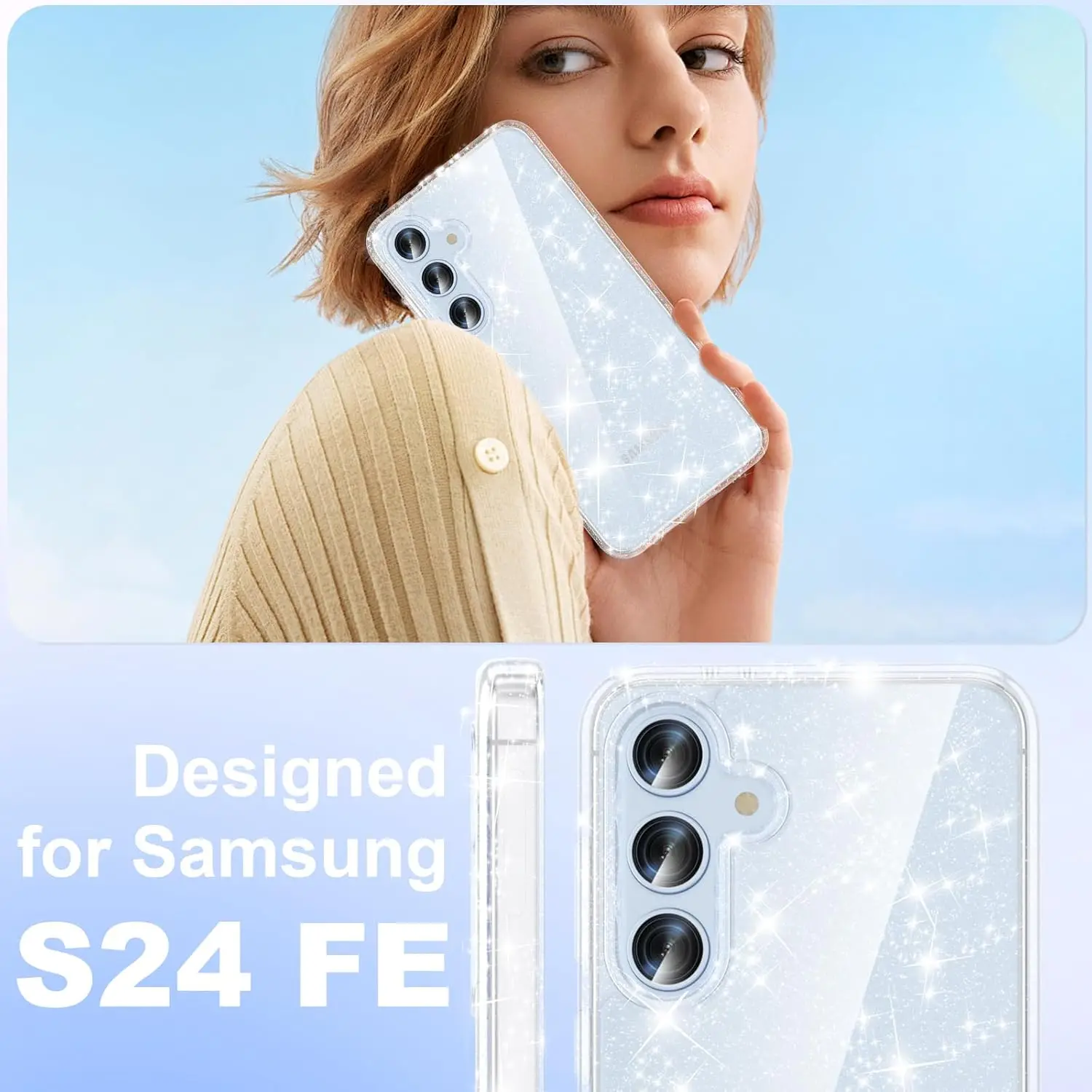 Transparent Glitter Phone Case - Sparkling Protective Cover