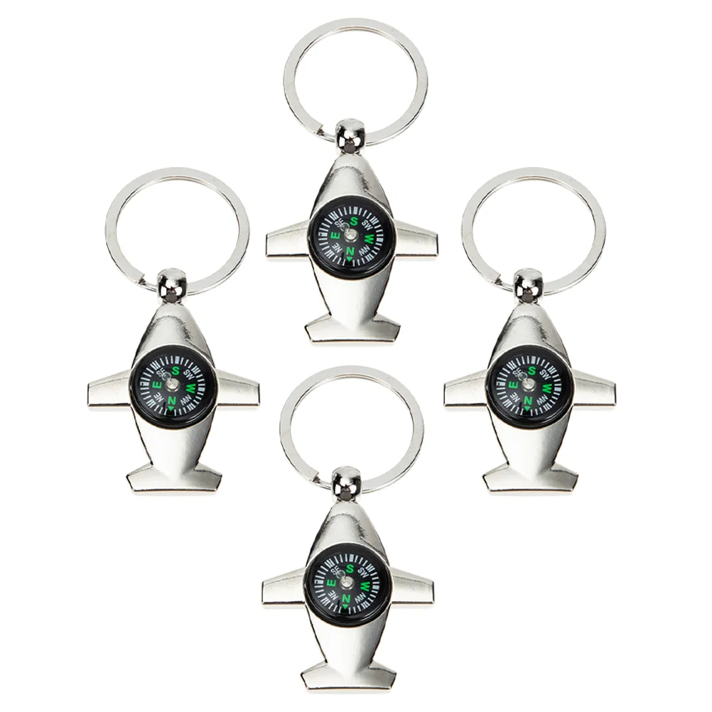 

4pcs Compass Key Ring Compass for Survival Pocket Compass Keychain Metal Compass Keychain