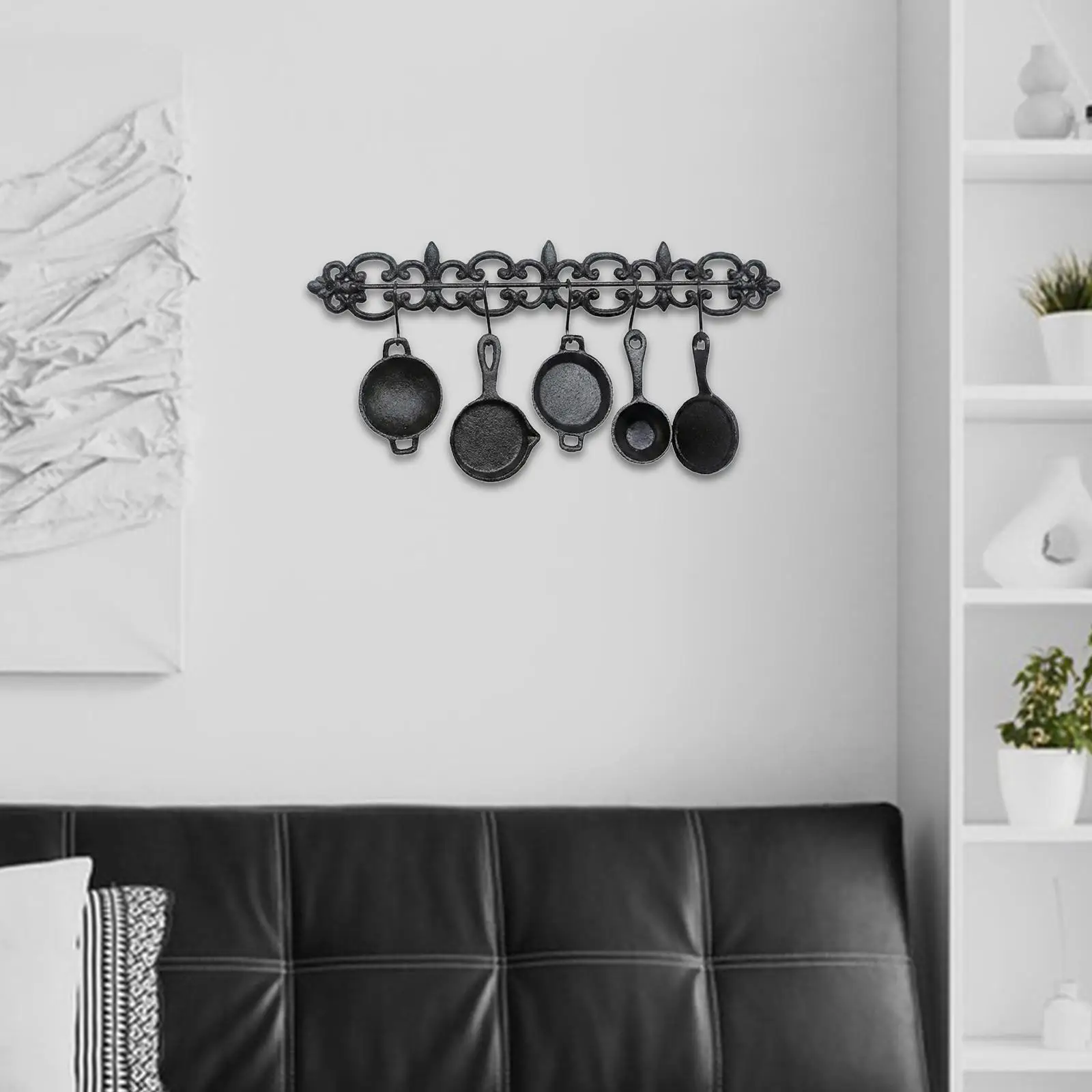 Rustic Cast Iron Wall Sculpture with Tableware Design Sturdy Wall Art for Housewarming Home Decoration Rustic Cast Iron Wall Sculpture with Tableware Design Sturdy Wall Art for Housewarming Home Decoration