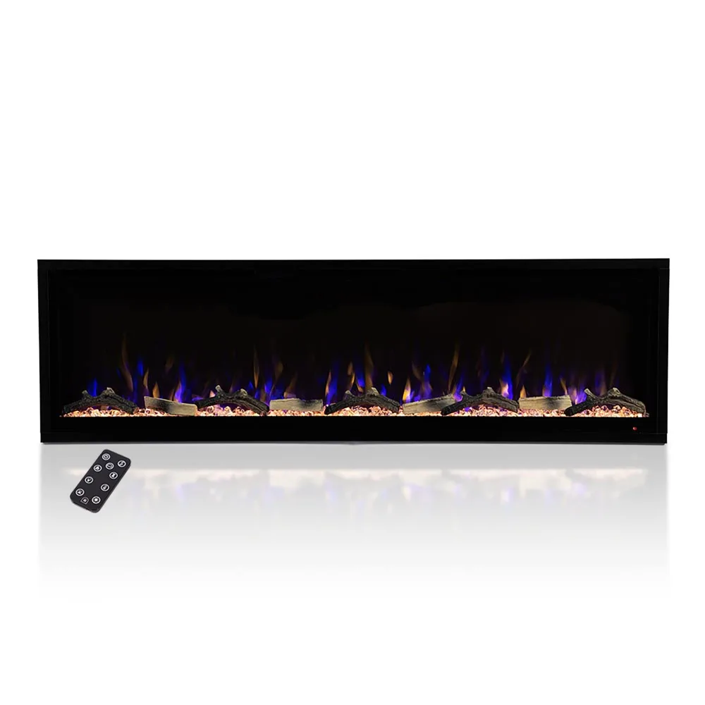 

Modern Ember Aerus 60 Inch Smart Linear Electric Fireplace - Recessed in-Wall and Wall-Mount, Multiple Flame Colors