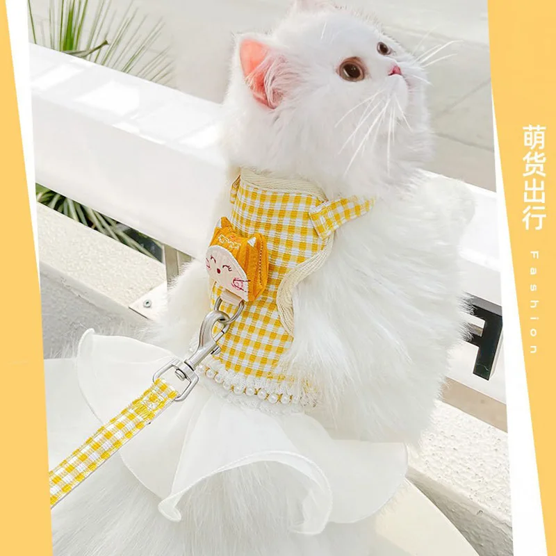 

Cat traction rope, retractable cat strap, pet clothing, Cat Bow Clothes