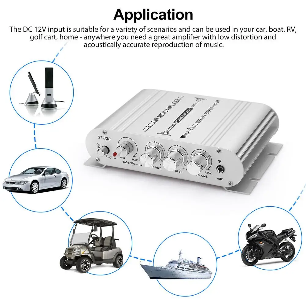 Altoparlante amplificatore Stereo per auto Hifi Power Home Subwoofer uscita Audio a 2.1 canali 12v 400w accessori per sistema Audio Drop shipping