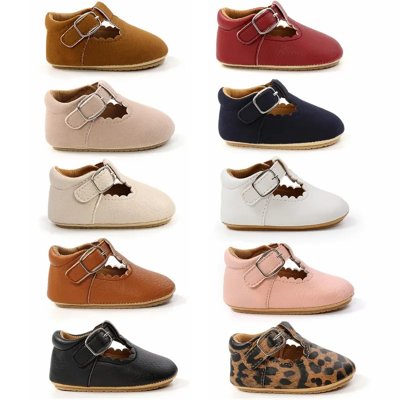 0-18M Spring Autumn Baby Shoes Baby Boy Girl PU Leather Frosted Non-Slip Shoe Soft Soled Toddler Walking Shoes First Walker
