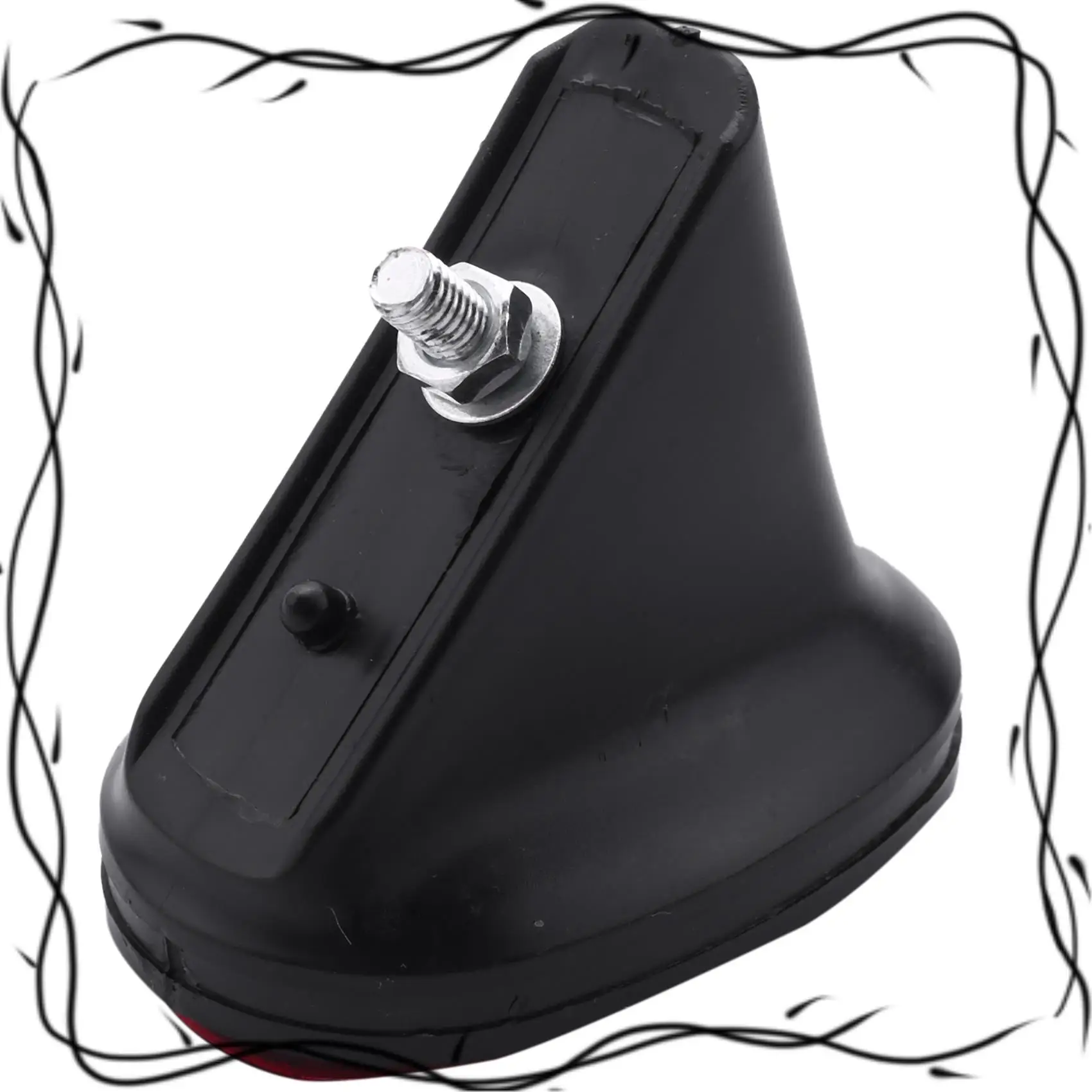 UI-1 Pcs 자전거 후면 테일 펜더 반사판 머드 가드 타원형 경고 레드 블랙