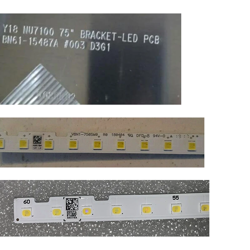 삼성 UE75NU7100 UN75NU7100 UN75RU7100용 LED 바 LED 백라이트 스트립 BN96-46078A V8N1-750SM0 렌즈 밴드 STS750A26 룰러