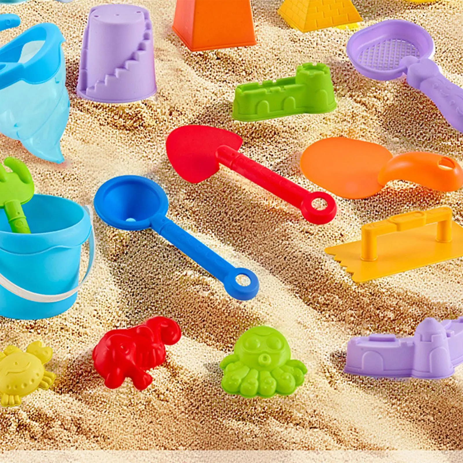 Strandsandleksaker set med formar hink och spadar för barn_voghion.com