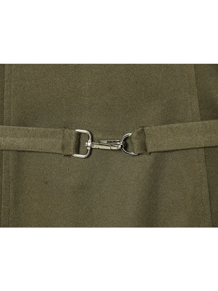 Spring New Women's Elegant Long Dress Fashion Turtleneck Belt Solid Color Party Dress Vintage Temperament Female Clothes