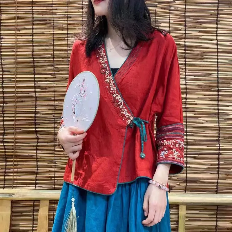 Fashion Vintage Women Cheongsam Tops Coat Traditional Chinese Style Retro Elegant Qipao Robe Gown Shirt Blouse Oriental Clothing