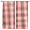 White Red Plaid Simple Curtains for Living Room Bedroom Curtains Kitchen Curtains for the Kids Room Window Treatments Drapes 1