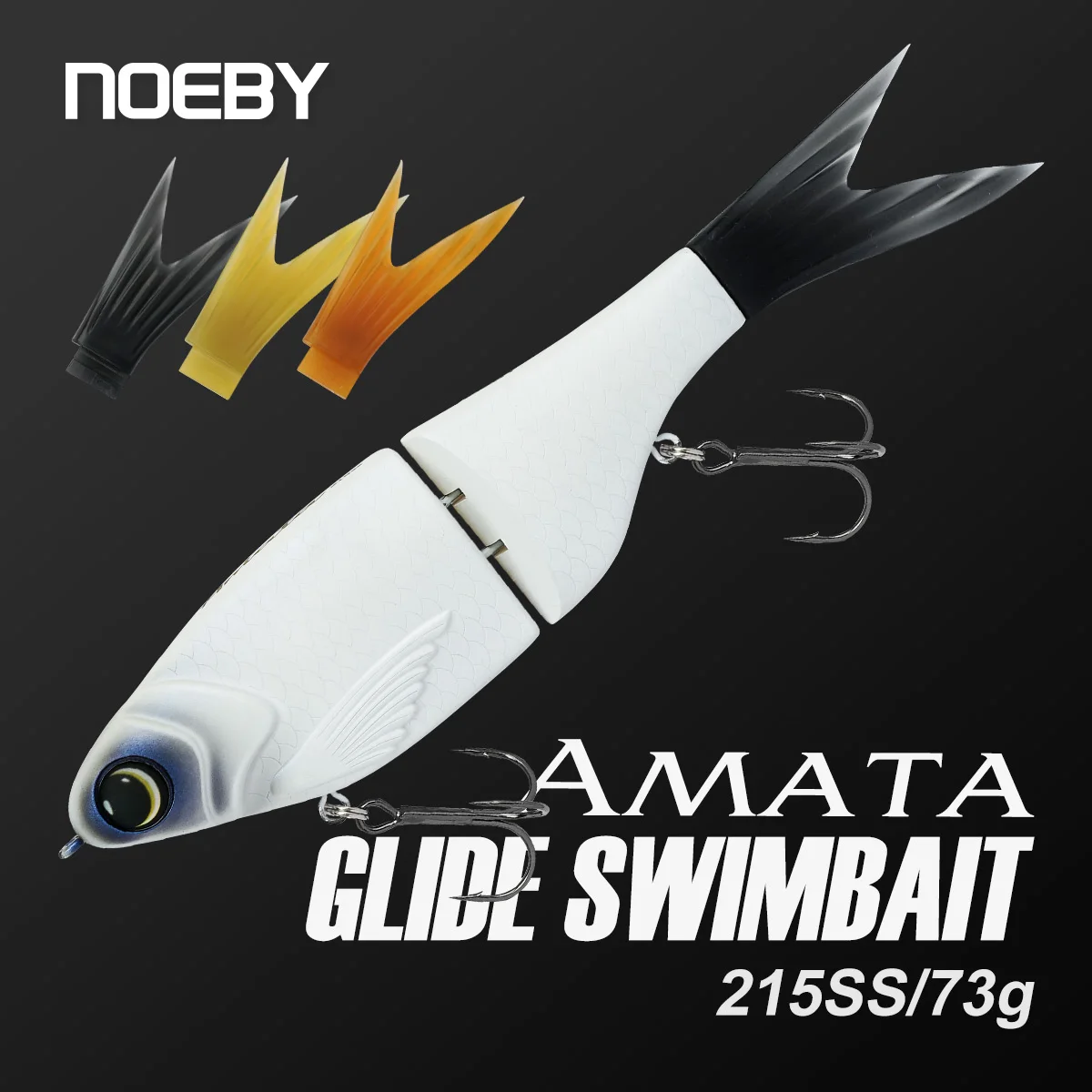 Nr.: 215 mm 73 g Amata Glide Swimbait-Köder, langsam sinkende Silikon-Wobbler für Hecht, Bass, Shad Glide, Swimbait-Angelköder