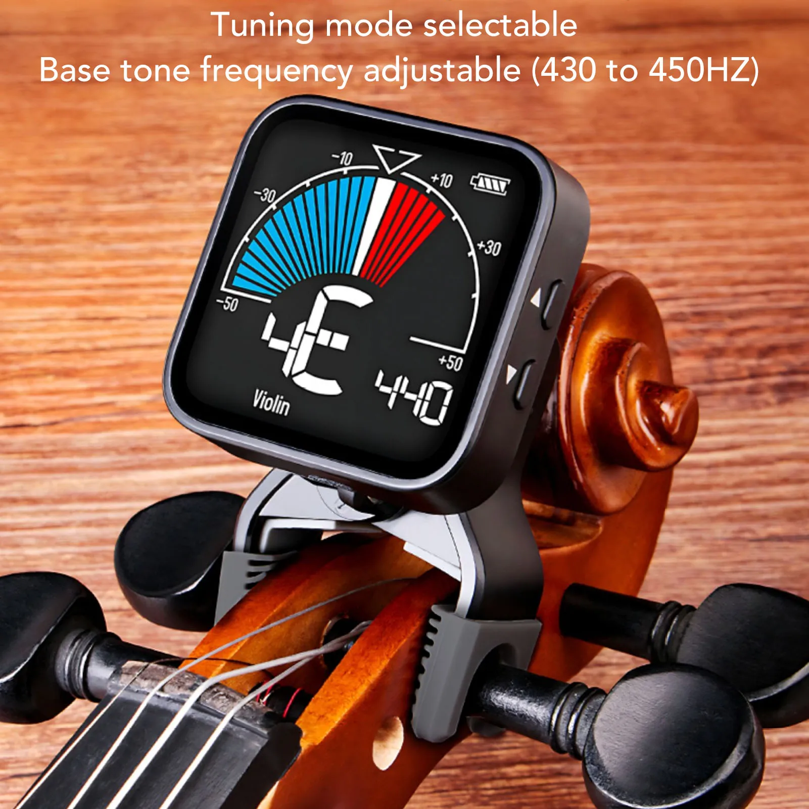 Professional Electronic Violin Tuner and Metronome with Clear Display and Clamp