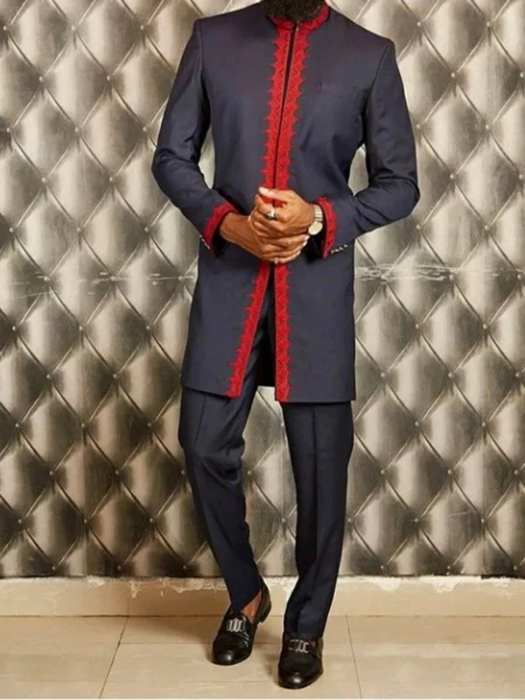 Men's luxury fashion casual print two-piece set