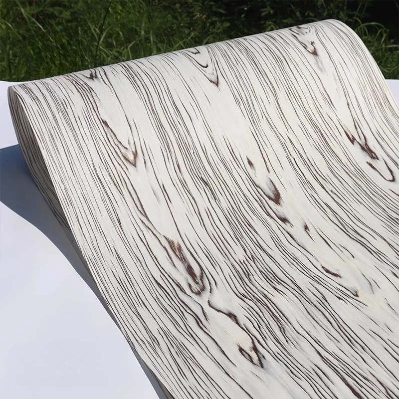 

L:2.5Meters Width:58cm T:0.2mm Technology wood veneer high-end furniture dining table decoration birch wood veneer Zebra pattern