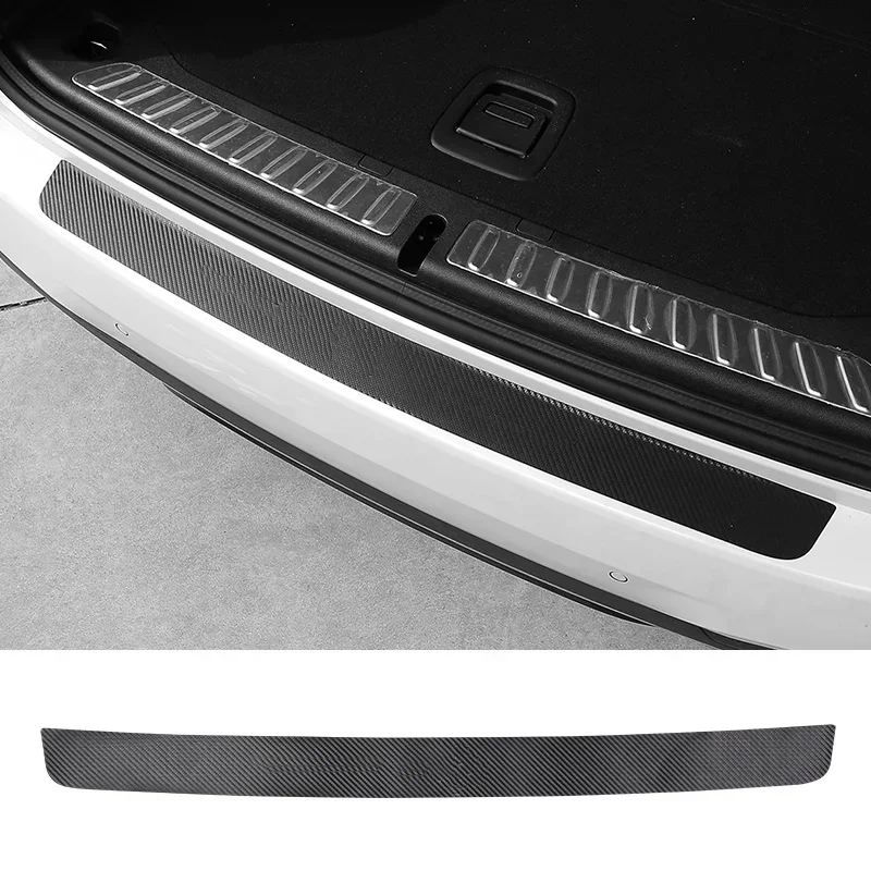 Universal Trunk Rear Guard Plate Sticker Car Rear Bumper Trim Anti-Kicked Scratch Protection 3D Carbon Fiber Film