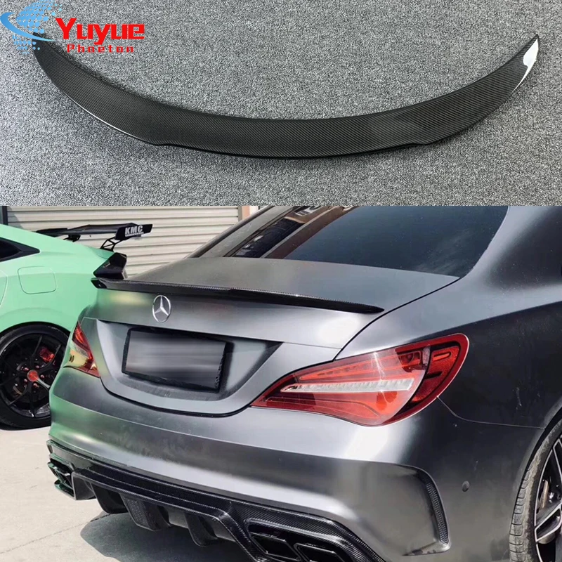 

For Mercedes CLA W117 AMG Carbon Spoiler FD Style CLA Class C117 Carbon Fiber Rear Spoiler with Red Line Rear Trunk Wing 2013-UP