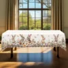 Cute Easter Themed Grey Rabbit Tablecloth - 1pc Spring Floral Print with Embossed Edge, Spring Outdoor Garden 5