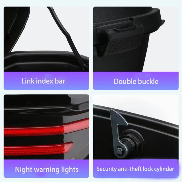 Universal Motorcycle Rear Tail Trunk Lockable Carrier Waterproof Storage Case With Mounting Hardware For Full Helmet Storage