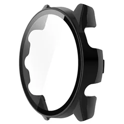 Durable Screen Protector with Hard Edge Shell Case - Forerunner 265S (Black - Glass Case)