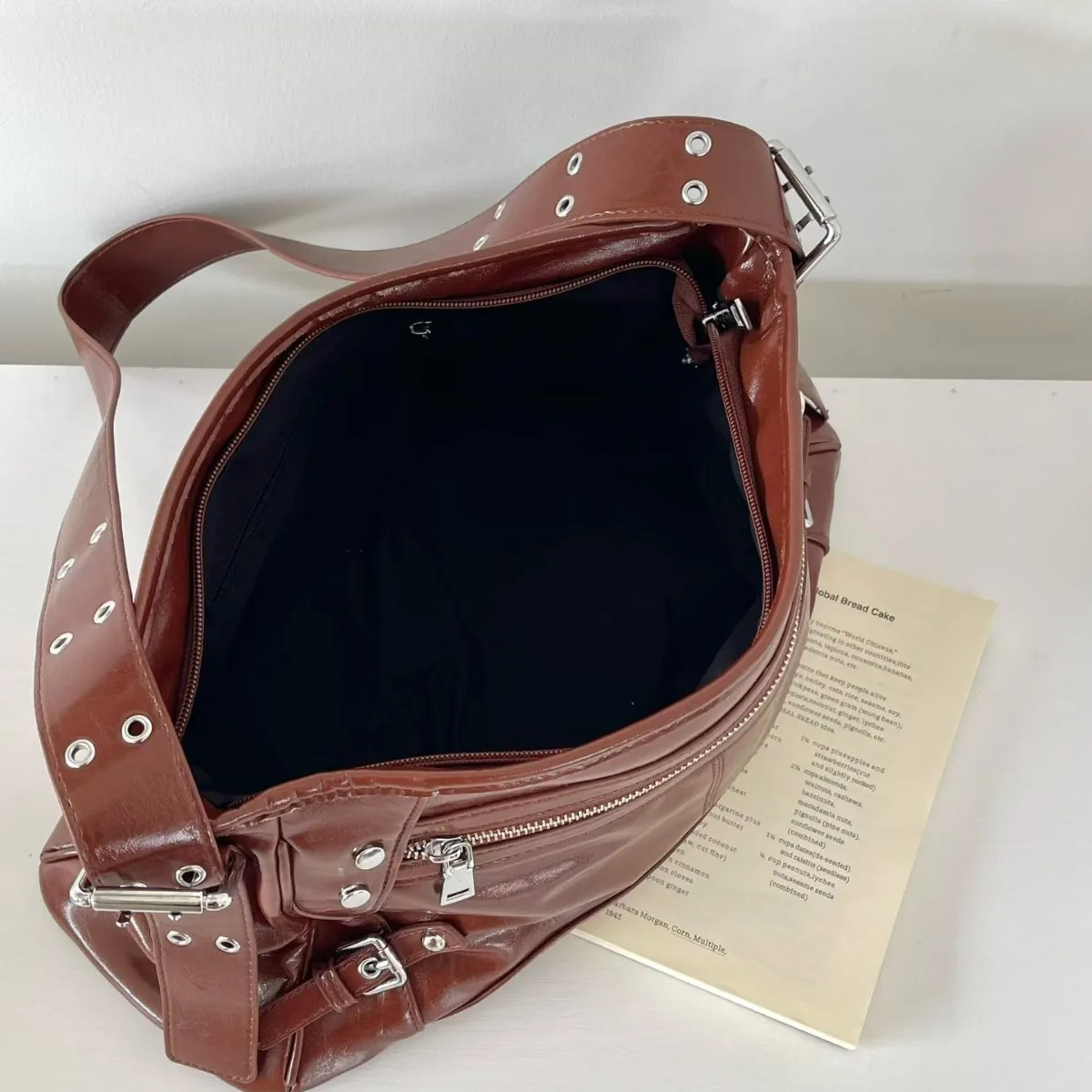 Women's Shoulder Bag Leather Versatile Double Layer Large Capacity Simplicity Retro High Quality Luxury Female's Crossbody Bags