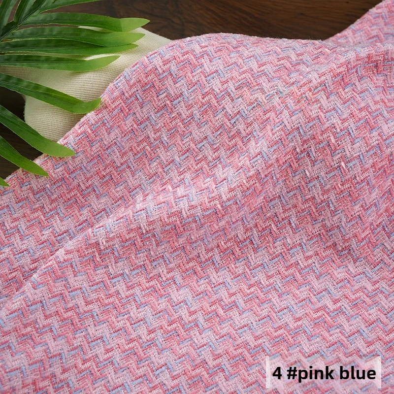 Pink Tweed Chenille Fabric 5