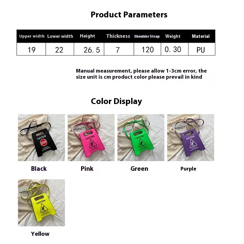 

Women's Crossbody Bag, New Creative Imitation Personalized Parking Sign Prohibited Driving Fashion Girl Fashion PU Crossbody Bag