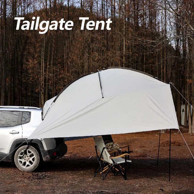 

Family Suv Truck Tailgate Tent House Durable Waterproof Foldable Touring Camping Roof Top Car Rear Awning Tent