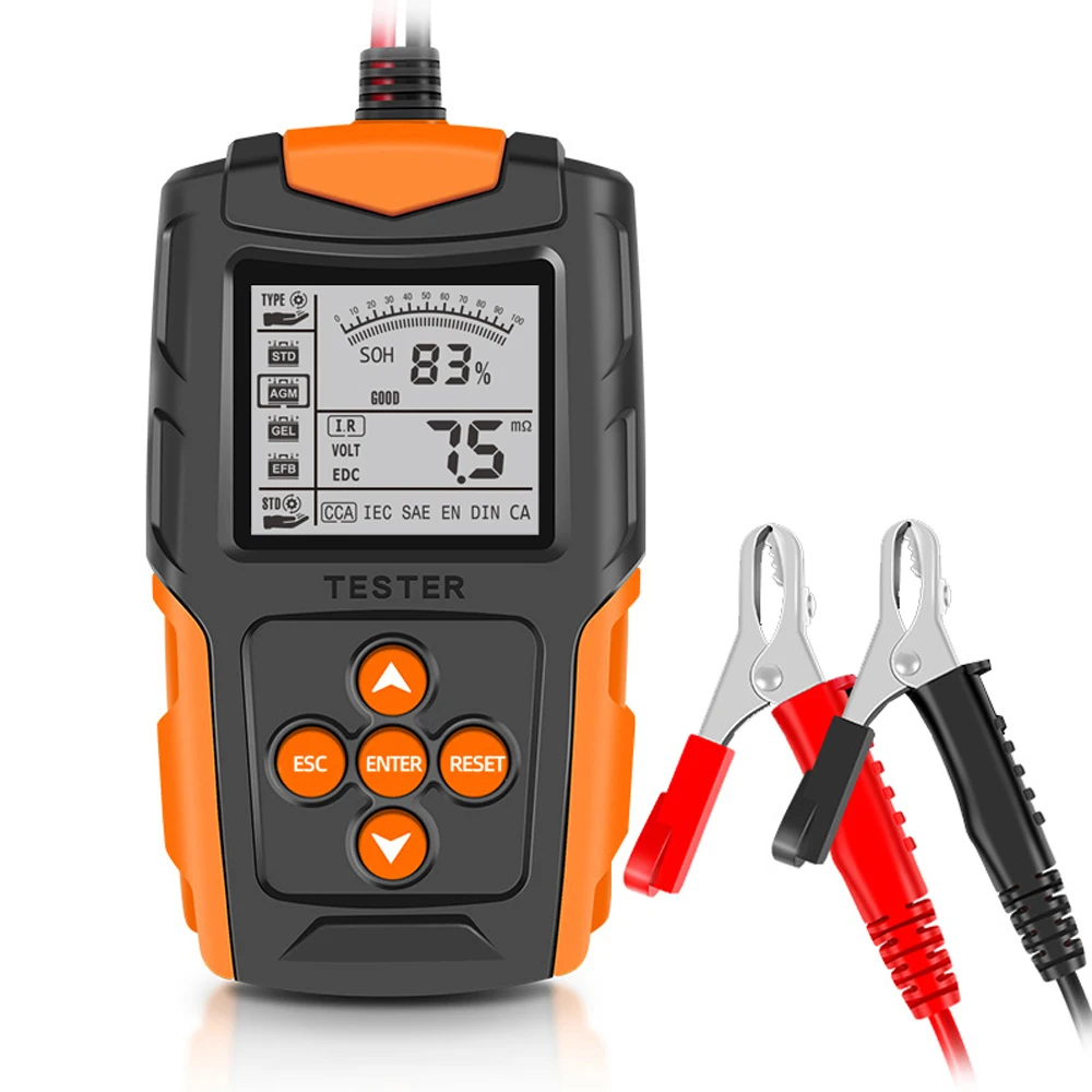 1LCD Digital Battery Analyzer Car Charge Diagnostic Tool 2V/24V Car Battery Tester SOH SOC CCA IR Meter for Truck Repair