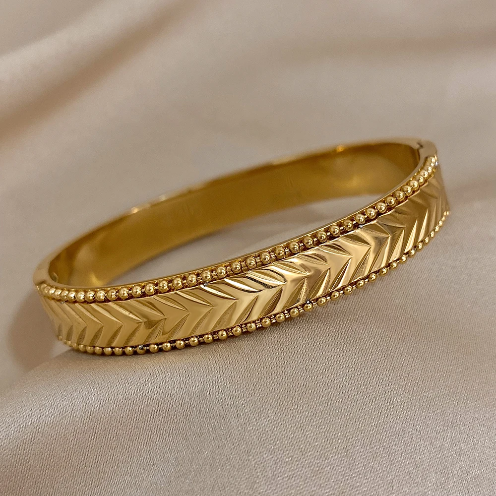 Greatera 18K مطلية بالذهب خرز من الفولاذ المقاوم ل...