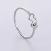 Kkjoy Simple Stainless Steel Double Hearts Initial Letter Rings For Women A-Z Alphabet Lover Ring Valentine's Day jewelry Gift 4