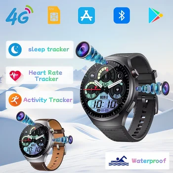 4G AMOLED Smartwatch B14 HD Dual Camera Wifi Video Call Bluetooth SIM card Google PLAY app Download Waterproof smartwatch