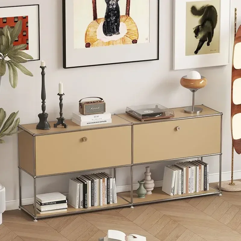 Vintage USM Haller Storage Cabinet Sideboard Haller Living Room Bedroom Stainless Steel Metal Board Modular Storage TV Cabinet 4