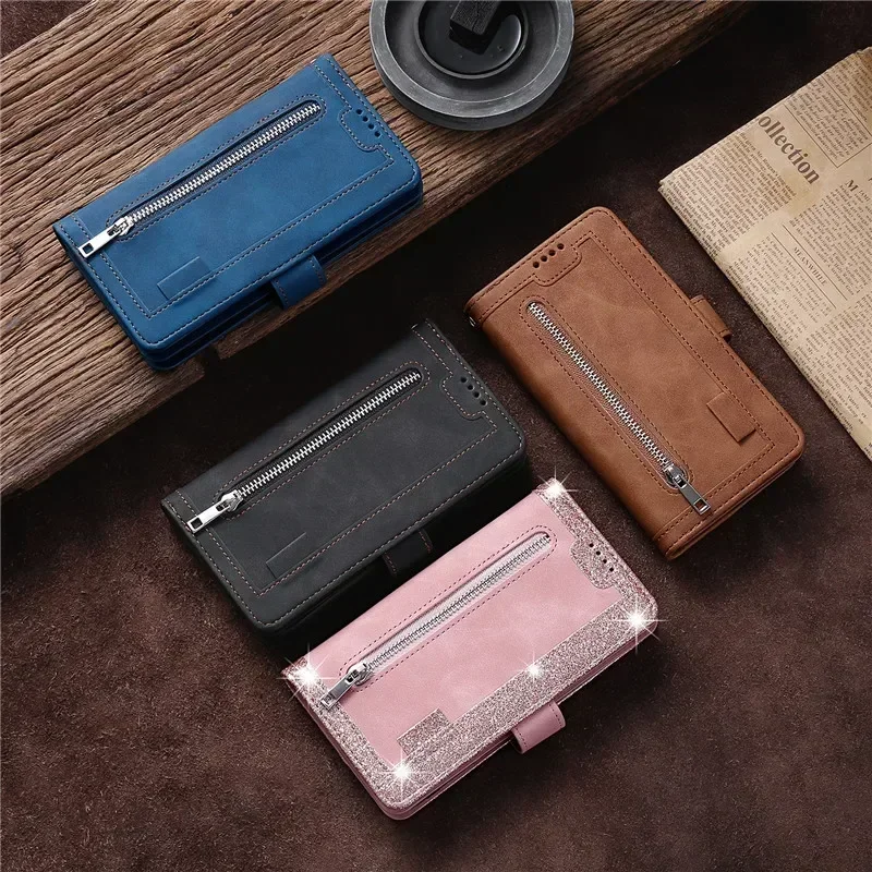 Elegant Leather Zipper Wallet Case – Premium Protection and Style