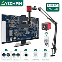 Digital Microscope 100cm Working Distance HDMI VGA 1080P Video Microscopio LED Lights 10~150X Magnifier For Soldering Repair PCB 1