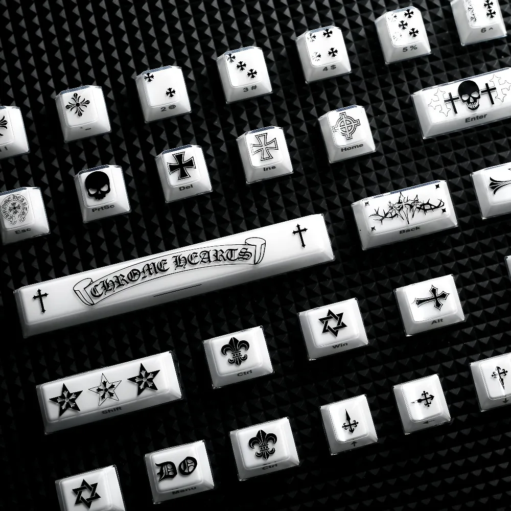 Ensemble de capuchons de touches gothiques sur le thème de la croix, 90 touches, PC, gelée personnalisée, translucide, profil Cherry, pour clavier mécanique, cadeau - AliExpress
