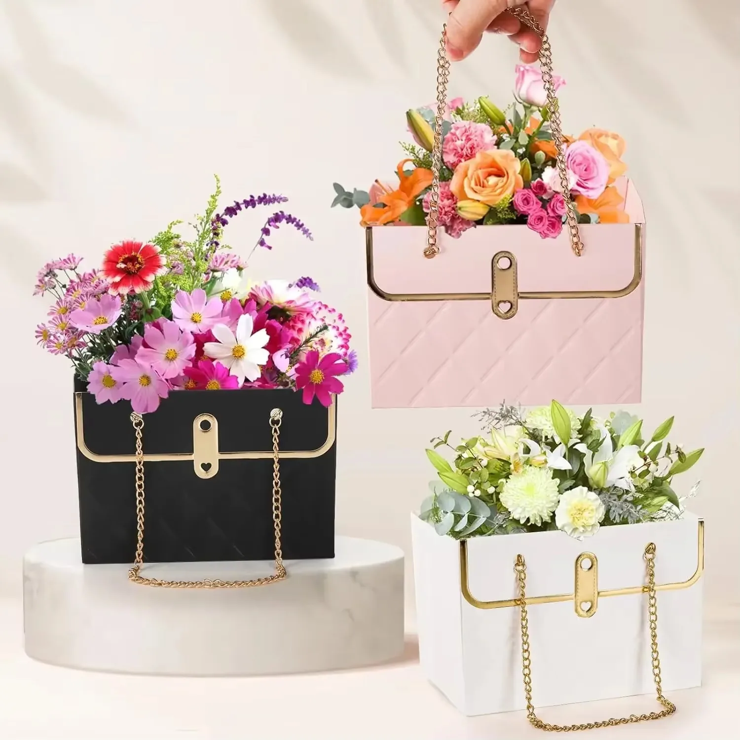 Flower Paper Gift Bags Bouquet Tote Bags Flower Packaging Box Birthday Bouquet Tote Valentine's Day Gift party gift bags,canvas tote bags,flower bags