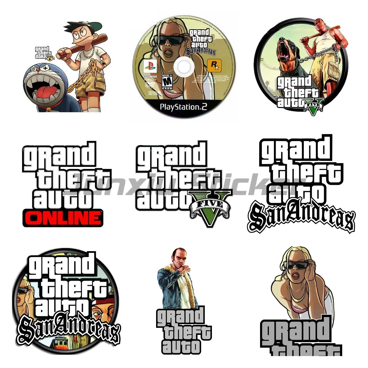 Gta San Andrea Adesivi Per Auto Graffiti Campervan Anime Decalcomania Impermeabile Moto Decor