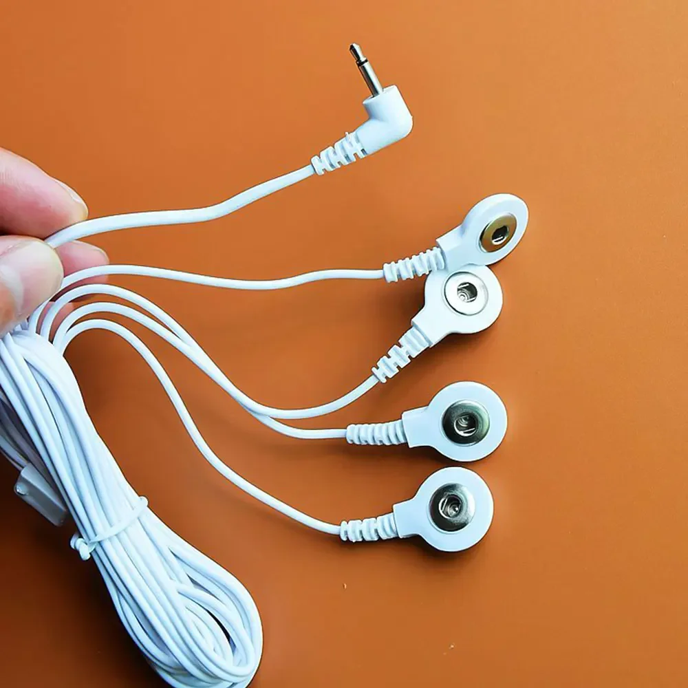 Electrode Lead Wires 2/4 Buttons Electrotherapy Cable