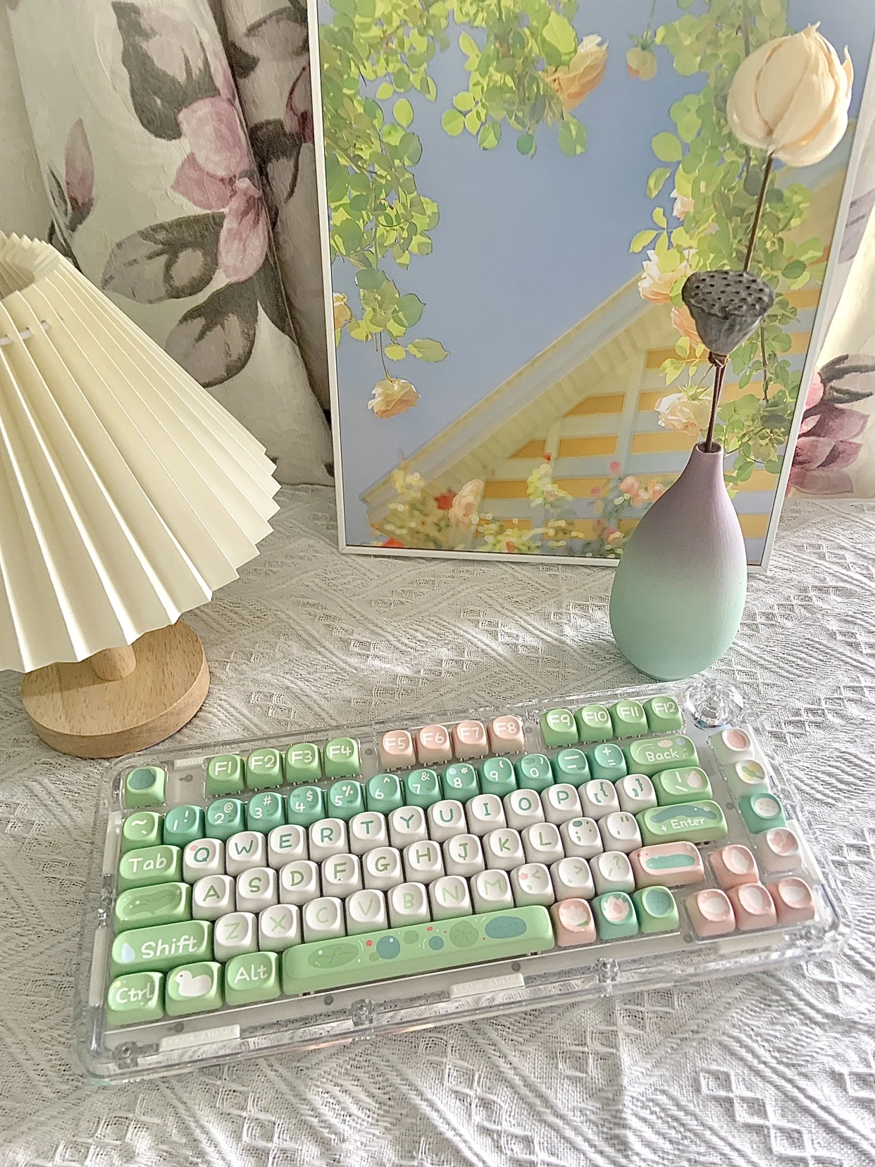 Moa Green Lotus Keycap, Boa sorte, Lotus
