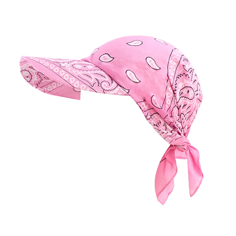 Sun Hats Womens Head Scarf Visor Hat Printed Headband Wide Brim Summer Beach UV Protection Female Baseball Cap