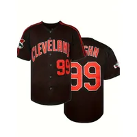 New Arrivals Men's Baseball Uniform VAUGHN No 99 Embroidered Classical Design Short Sleeve Casual Button Shirt Baseball Jersey 2