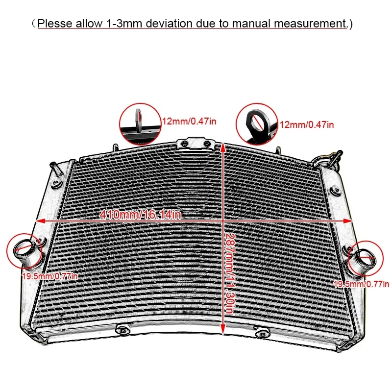 GSXR1000 Motorcycle Replacement Radiator Cooling Cooler Fit For Suzuki GSX-R1000 K17-Engine Water Accessories