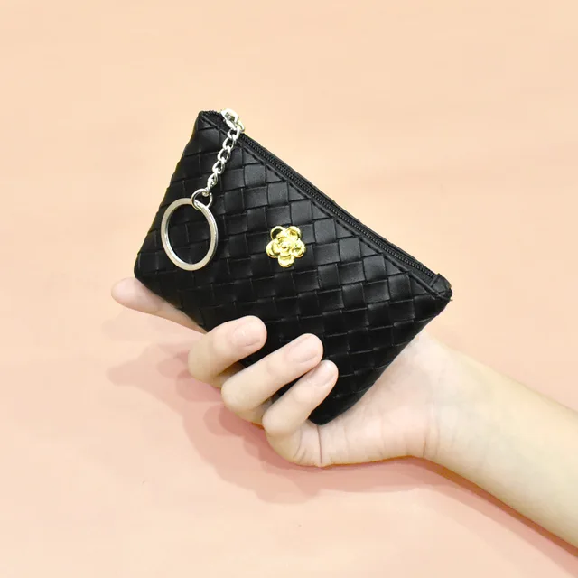 Small Flower Rivet Coin Wallet Card Bag Key Bag Earphone Organizer