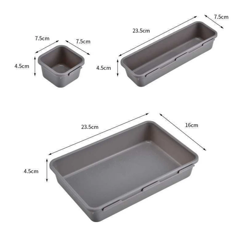 Home Kitchen Drawer To Store Supplies Multifunctional Plastic Compartmentalized Storage Box 8set Makeup Storage Organization Box