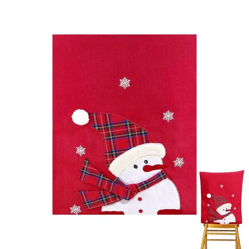 

New Christmas Chair Back Cover Decorative Chair Back Slipcover Washable Removable Christmas Seat Chair Protector Slipcovers